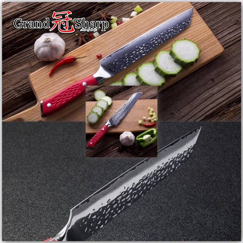 KD Damascus Chef Knife 8.5'' VG10 Steel Kiritsuke Knife with Gift Box