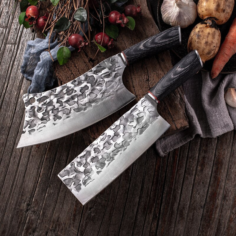 KD Japanese Forged Chef Butcher Kitchen Knife Gyuto Meat Cleaver Handmade High Carbon Steel Knife