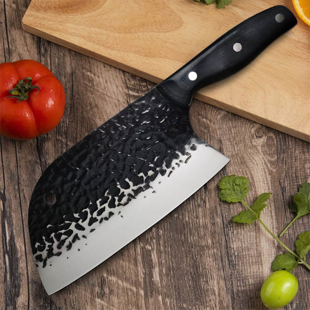KD Handmade Forged Butcher Knife Meat Cleaver Hunting Kitchen Chef Boning  Fishing Knife