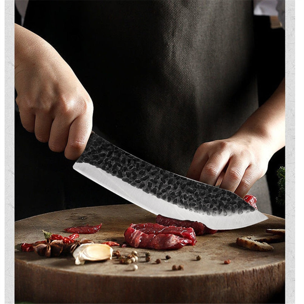KD Serbian Forged Boning Butcher Knives Set Chef Slaughter Kitchen