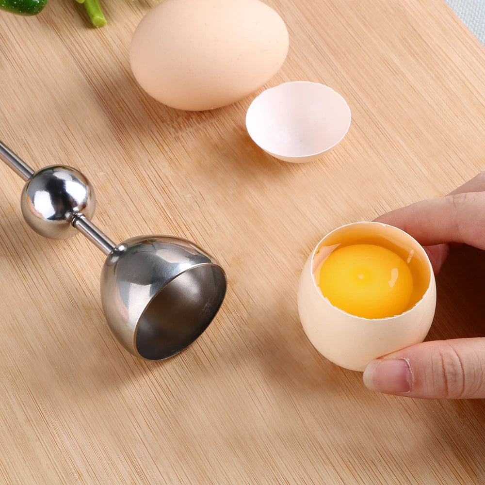 KD Egg Cracker Separator Stainless Steel Egg Knocker Opener