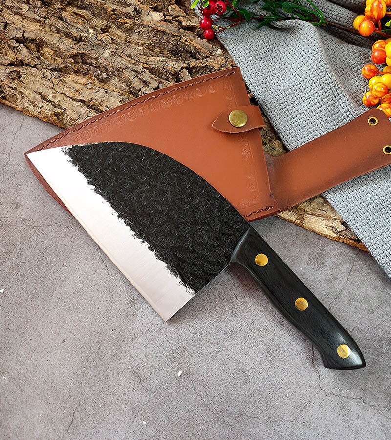 KD Handmade Forged Chef Kitchen Knife High-carbon Steel Knives Cleaver Filleting Slicing Butcher Knife Sleeves