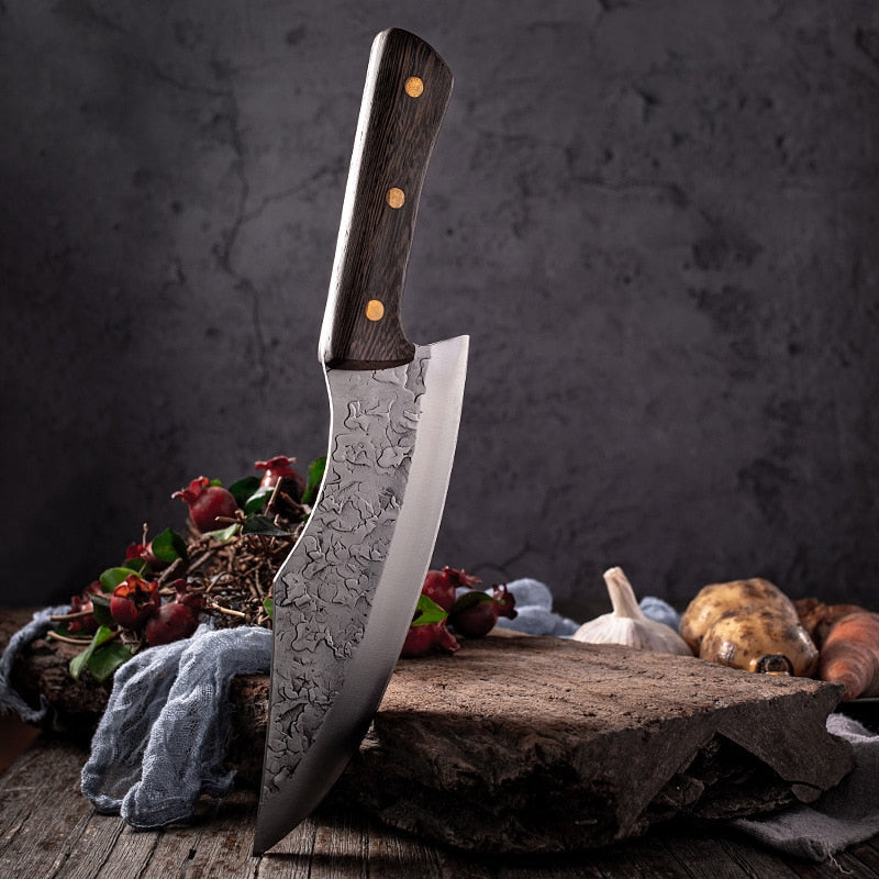 KD Handmade Chef Kitchen Knife Meat Butcher Cleaver Boning High Carbon Steel Knife