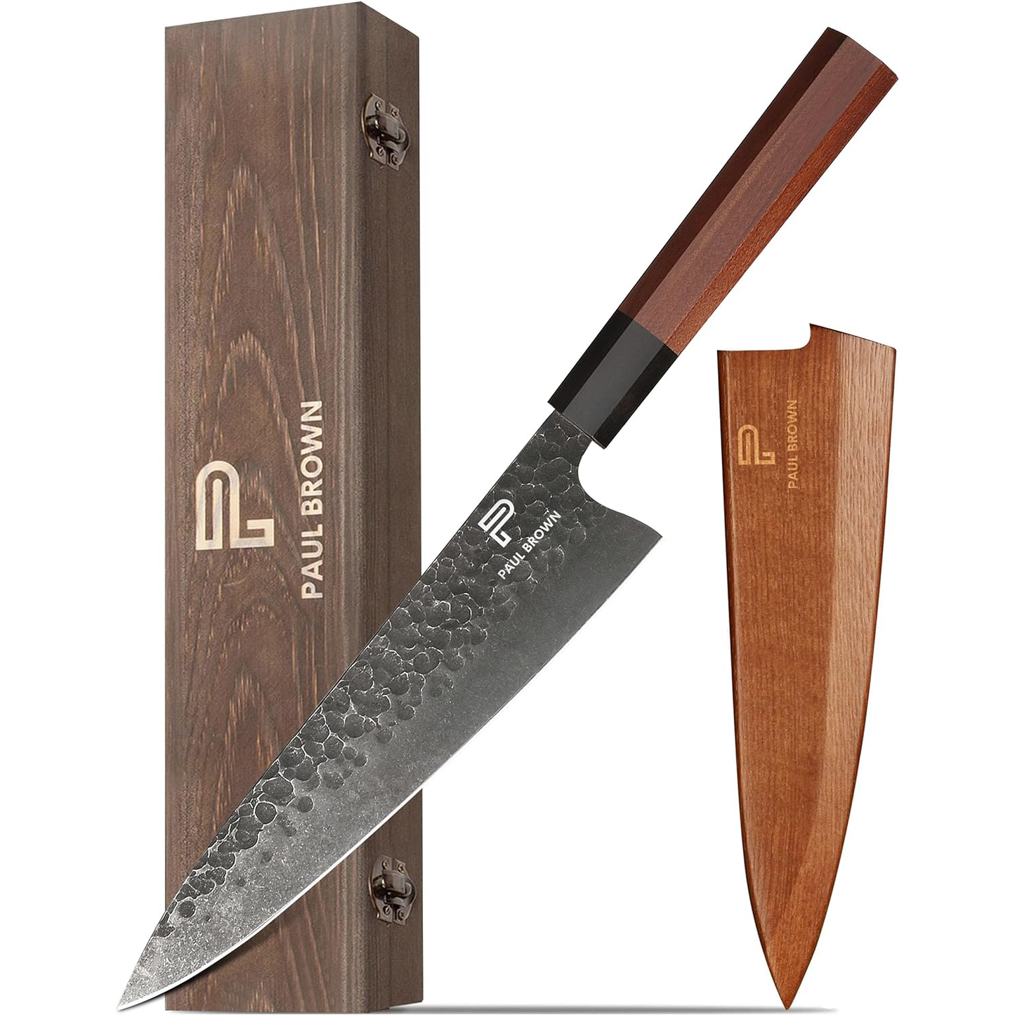 KD Hand Forged Chef Knife High Carbon Steel with Wooden Sheath & Box