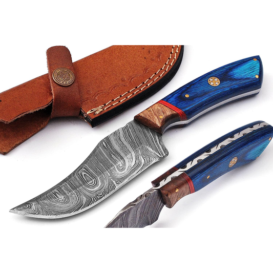 KD Hunting Knife Damascus Steel Knife With Sheath Belt Loop