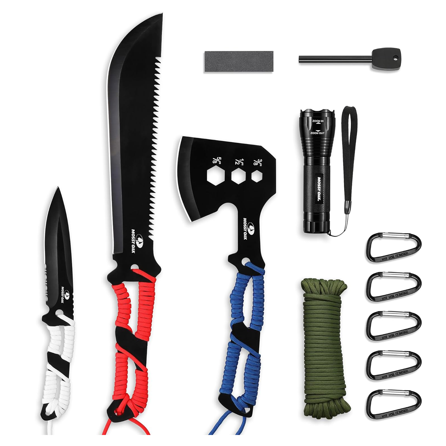 KD Hunting Knife Hatchet and Machete Knife Set with Sheath One-Piece Axe