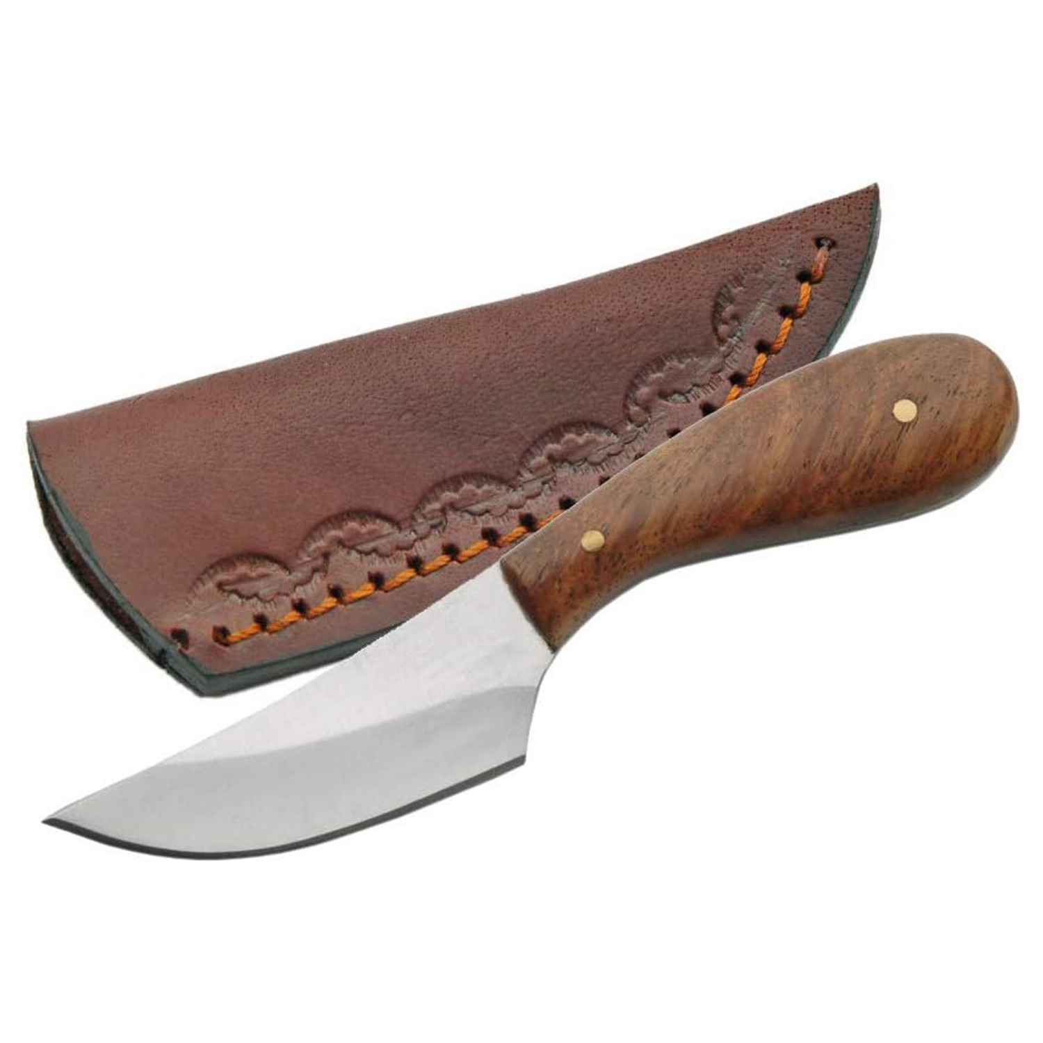 KD Hunting Knife Outdoor Hunting Knife with Brown Leather Sheath