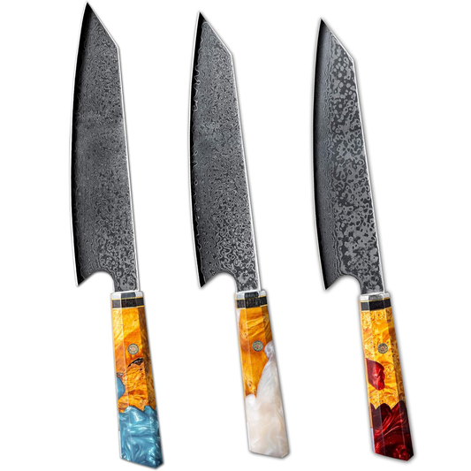 KD Japanese Kiritsuke Kitchen Knives Damascus Steel Blade