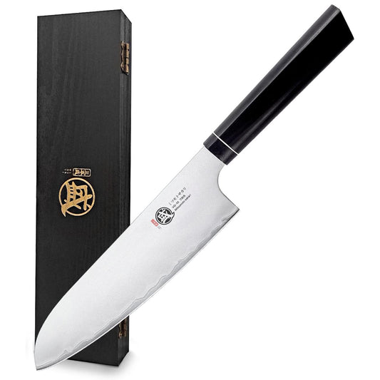 KD Japanese Santoku 3 Layer VG-10 Steel Chef Knife with Gift Box