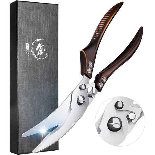KD Scissors with Serrated Edge No Rust Spring Loaded Multipurpose Stainless Steel