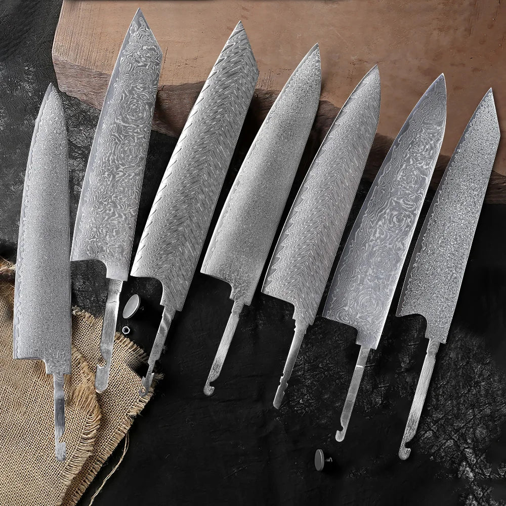 KD DIY Octagonal Handles and Damascus Steel Kiritsuke Chef Knife Blades