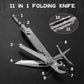 KD 11 in 1 Mini Multi-tool Folding Pocket Knife EDC Tactical Camping Survival Tools