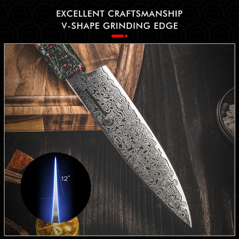 KD Japanese 5.5'' Damascus Knives Chef Knives with Gift Box