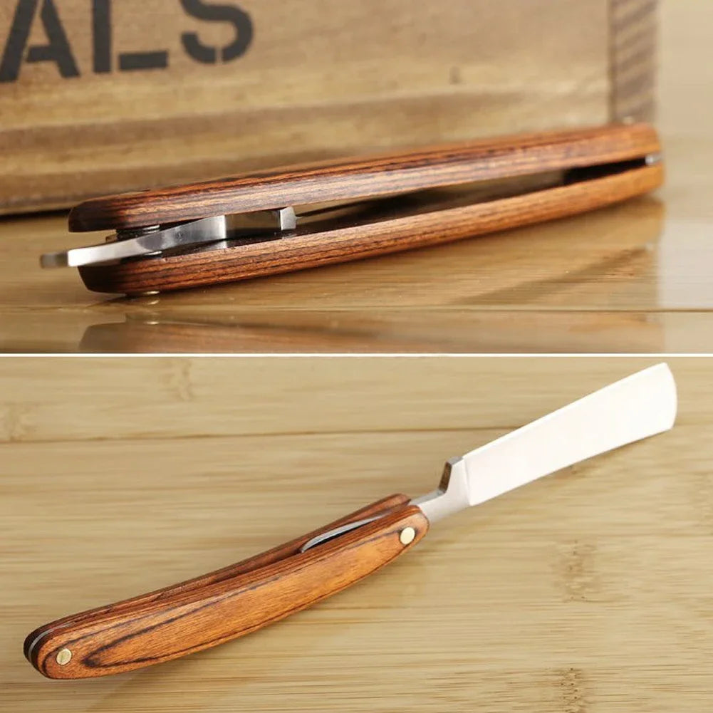 KD Folding With Wood Handle Old Shaving Knife