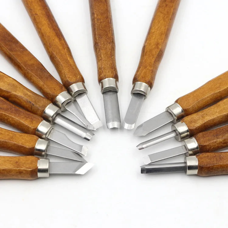 KD New 12pcs Wood Carving Chisels Tools Wood Carving for Woodworking