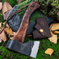 KD High Carbon Steel Outdoors Camping Tactical Hammer Axe Wooden Splitting Hatchet 