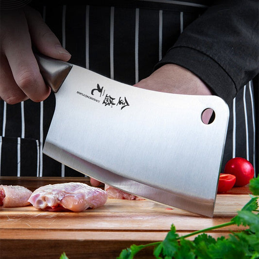 KD Chinese Kitchen Knife Stainless Steel High Carbon Cleaver Chef Slicing Chopping Knife