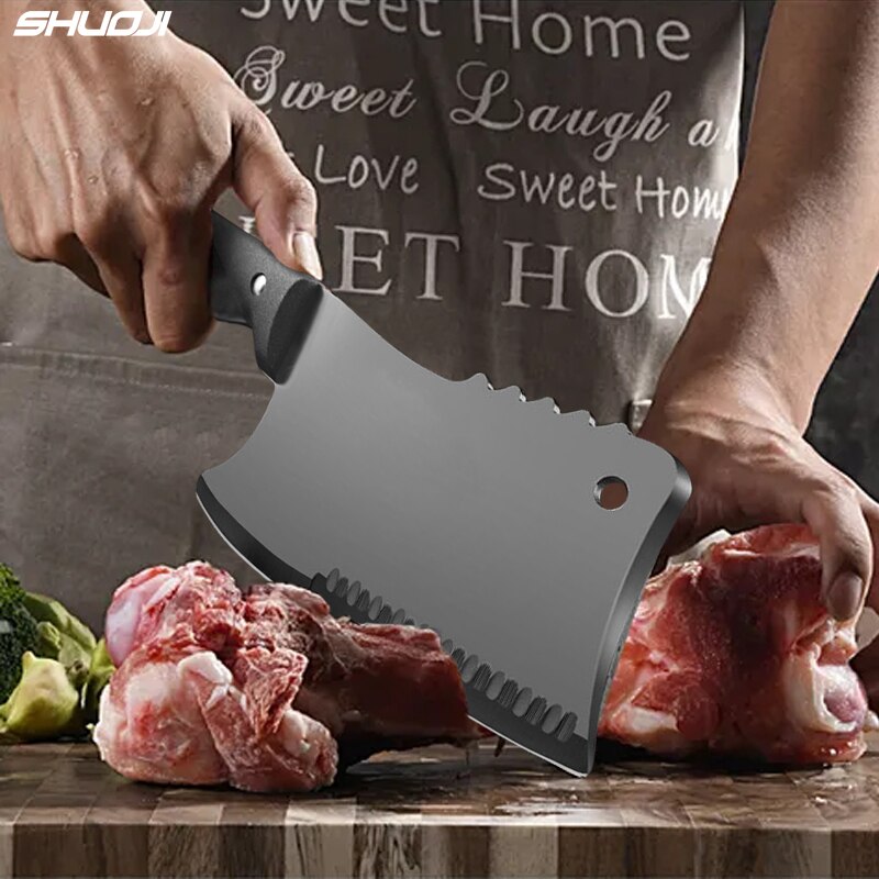 Butcher Knife Stainless Steel Bone Chopping Knife Meat Vegetables Slicing Cleaver Knife