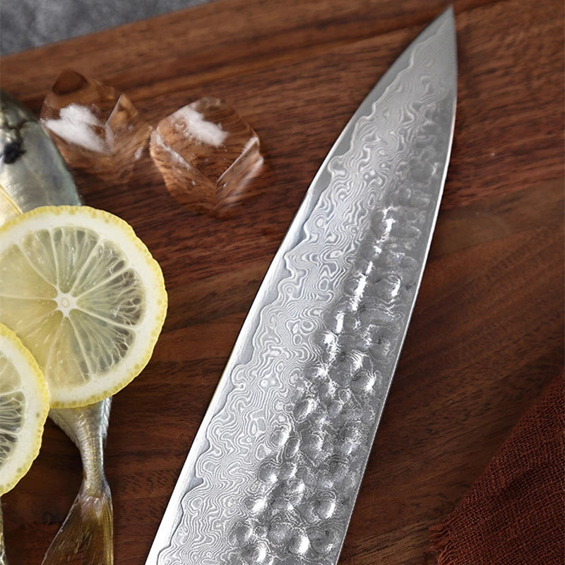 KD Damascus Steel Japanese Kiritsuke Chef Knife Meat Fish Kitchen Knife