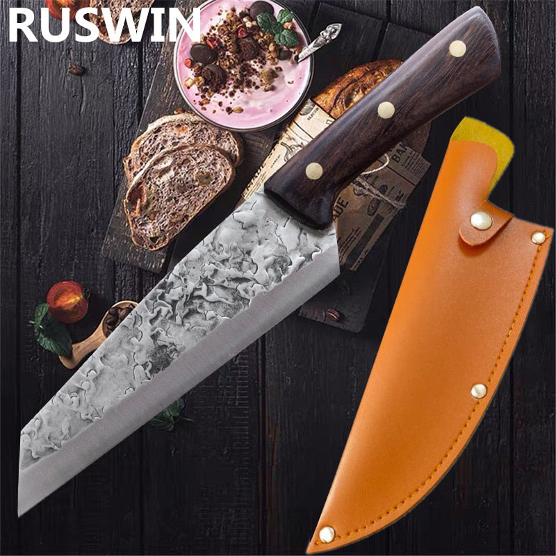 Kitchen Chef Knife Viking Knife with Sheath Outdoor Camping BBQ Knife