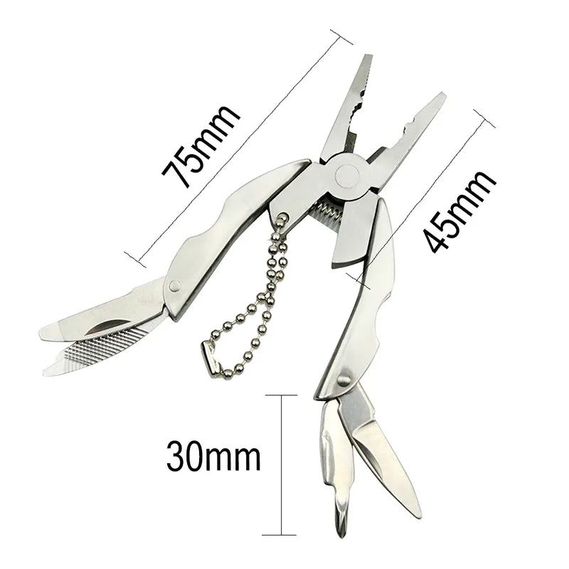 KD Multi-functional Plier Multitools Pocket Knife Clamp Keychain