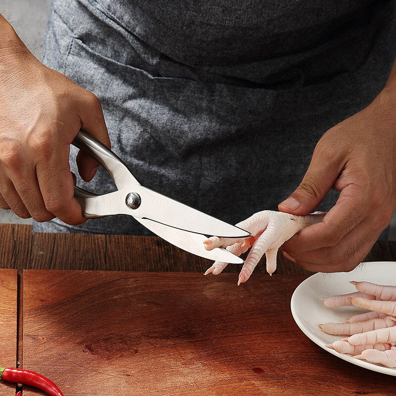 KD Kitchen Scissors Stainless Steel Kitchen Gadget Shear Fish Duck Cut Poultry Chicken Bone Scissors
