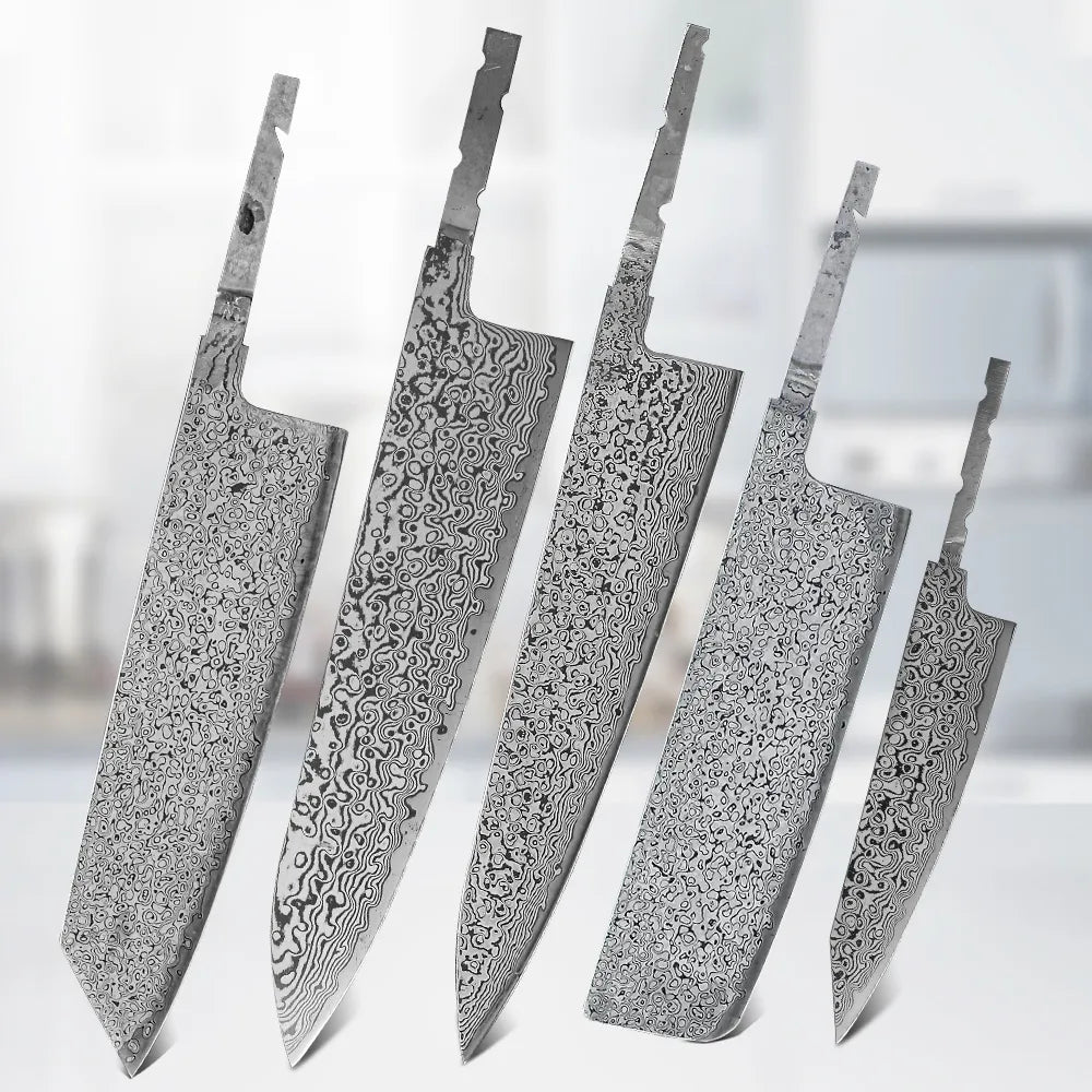 KD DIY Chef Knives Blank Kiritsuke Nakiri Utility Knives Damascus Steel VG10 Blade