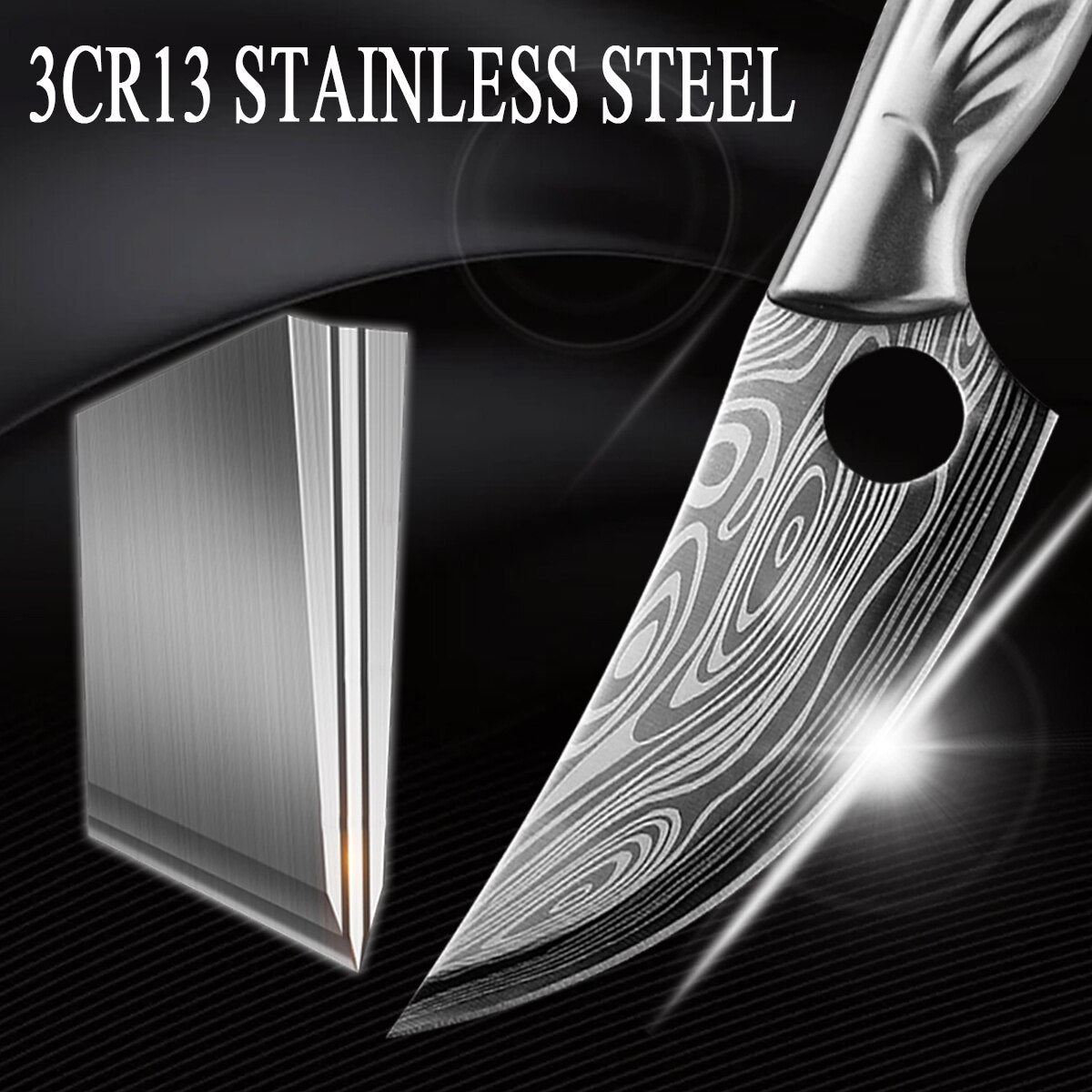 KD Boning Knife 5.5 Inch Laser Pattern Stainless Steel Kitchen Knife Butcher Slicing Meat Cutter Tools