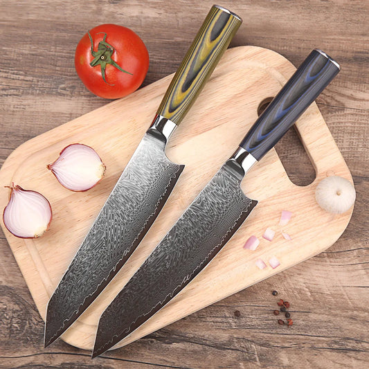 KD Kiritsuke Knife 67 Layers Damascus Steel Blade Sharp Chef Knife