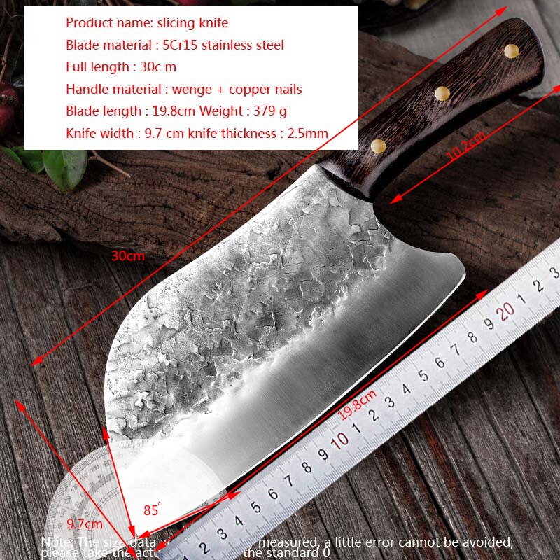 Traditional Handmade Kitchen Knife Stainless Steel Chopper Knife Sheath Sharpener Stone Tools