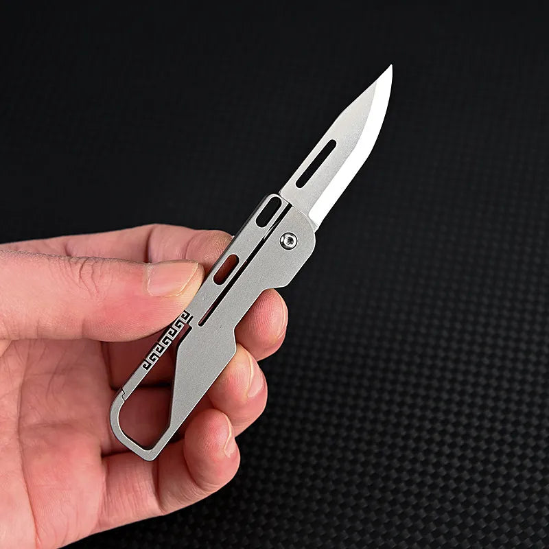 KD Titanium Alloy Mini Folding Knife Pocket Paring Knife Outdoor