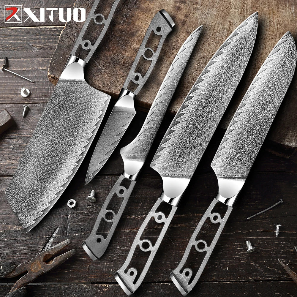 KD Kitchen Knife Blank Blade DIY 67 Layers Damascus Steel VG10 Razor Sharp