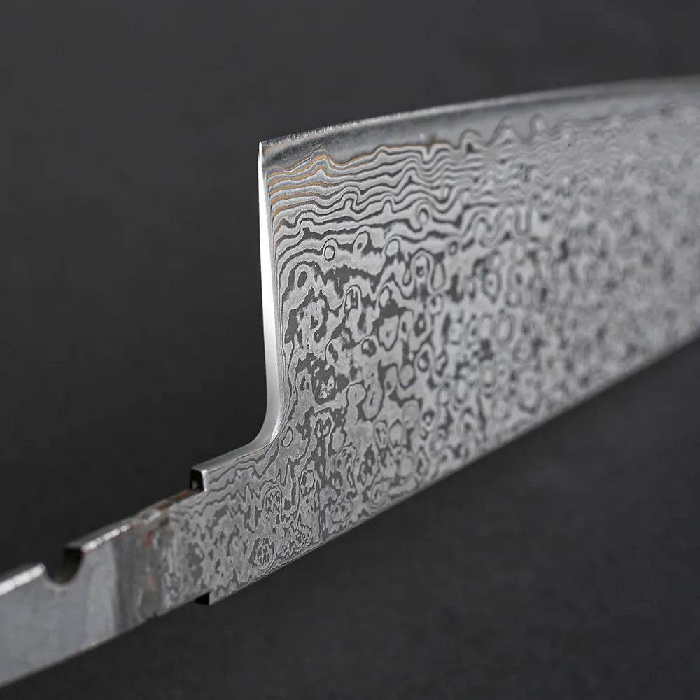 KD Real Damascus Steel Knife Blade Blank DIY Kitchen Chef Knife