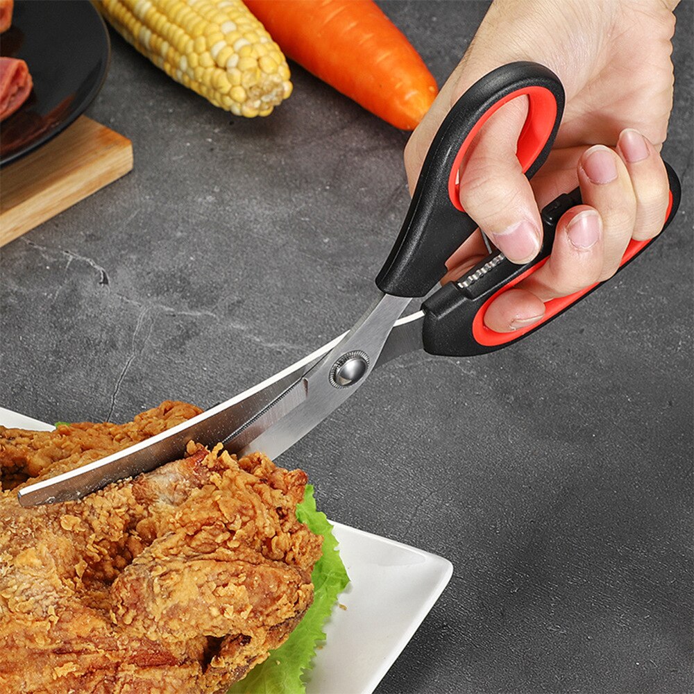KD Korean Barbecue Kitchen Scissors Knife Curved Design Cuts More Effortlessly BBQ Shop Scissors