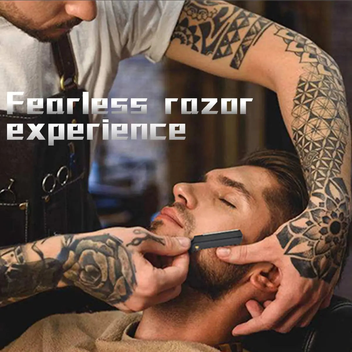 KD Barber Manual Razor Straight Edge Haircut Beard Eyebrow Shaver