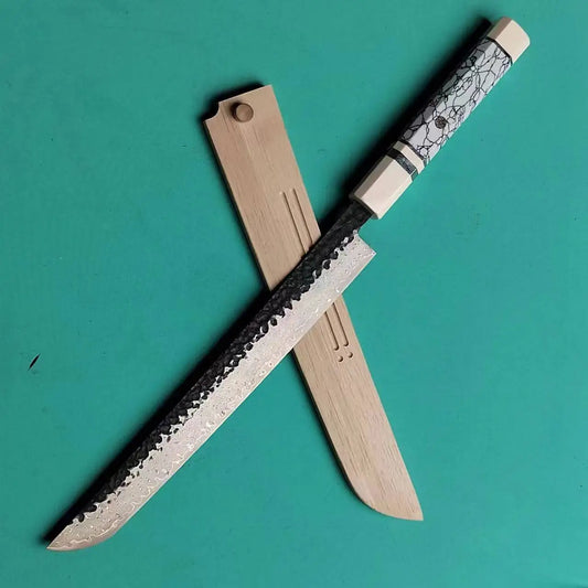 KD Sushi Sashimi Knife Damascus Steel Chef Sakimaru Yanagiba Knife