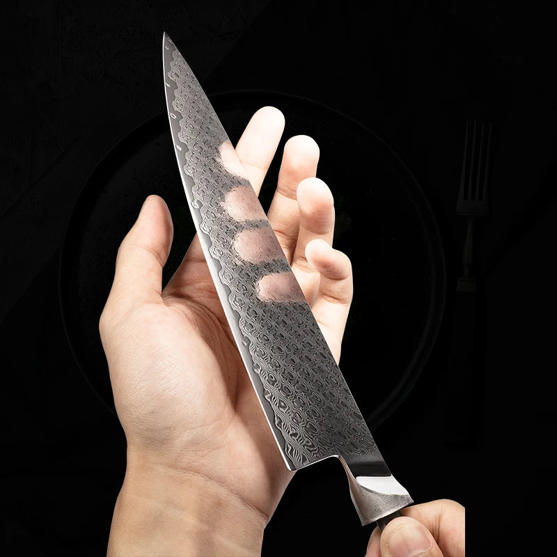 KD Damascus Steel Knife Blank Blade DIY Making Kitchen Knife