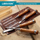 KD Woodworking Chisel Set, 4pcs Cr-V Wood Chisels Set, Leather Pouch for Carpenter