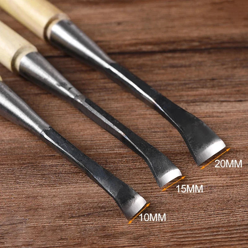 KD 10/15/20mm Hand Chisel Professional Woodworking Carving Wooden Spoon Making Hand Tools