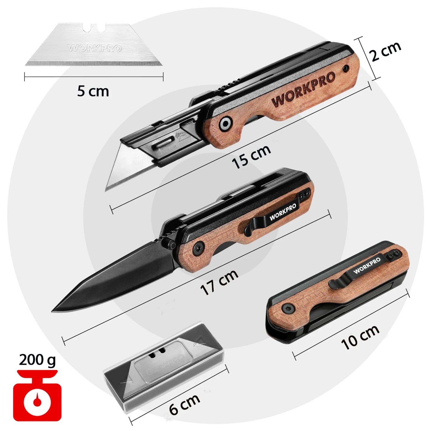 KD Multifunction Folding Knife Portable Pocket Knife 10PC Blades Paper Cutter