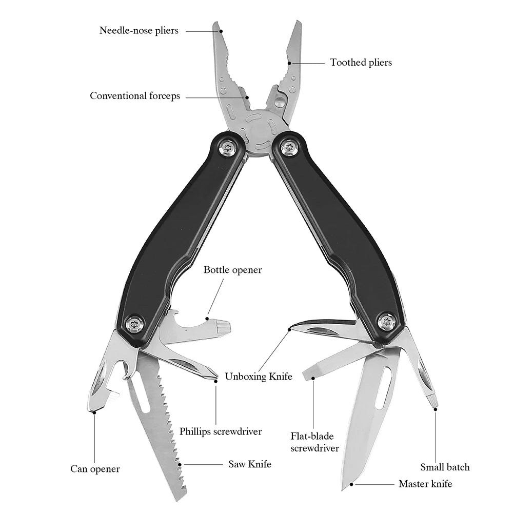 KD Multifunctional Pliers Multi-tool Pocket Knife Portable Purpose Folding  Repair Tools