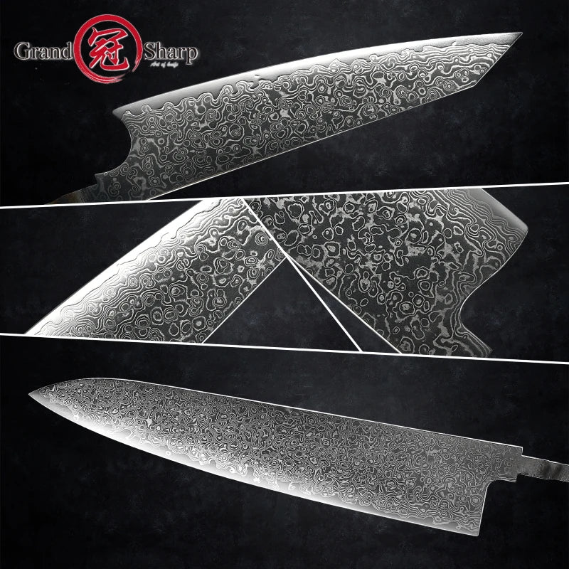 KD Knife Blank Blade DIY Kitchen Knife 67 Layers Damascus Steel VG10