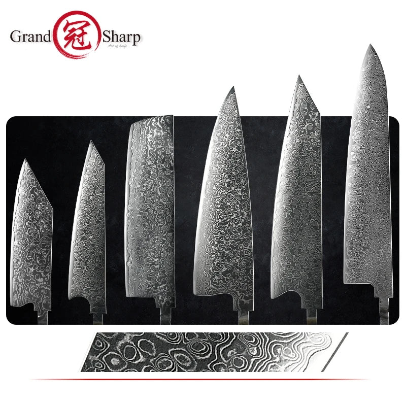KD Knife Blank Blade DIY Kitchen Knife 67 Layers Damascus Steel VG10