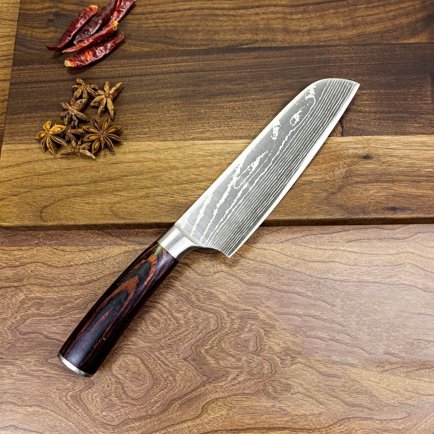 KD Damascus Pattern Japanese Kitchen Knife