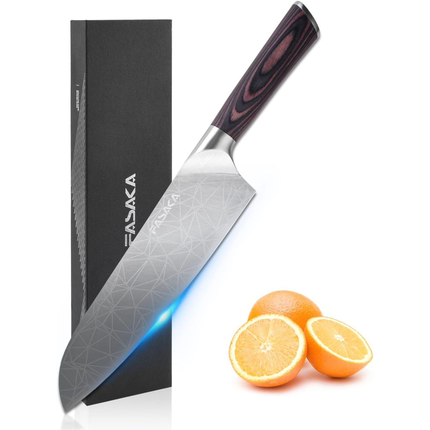 KD 8" Santoku Knife Japanese Chef Kitchen Knife with Gift Box