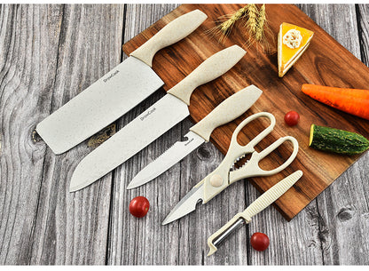 KD Kitchen Five-piece Combination Wheat Stalk Stainless Steel Knives