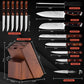 KD Knife Set Of 15 Hammered And Forged Chef's Knives For Domestic Use