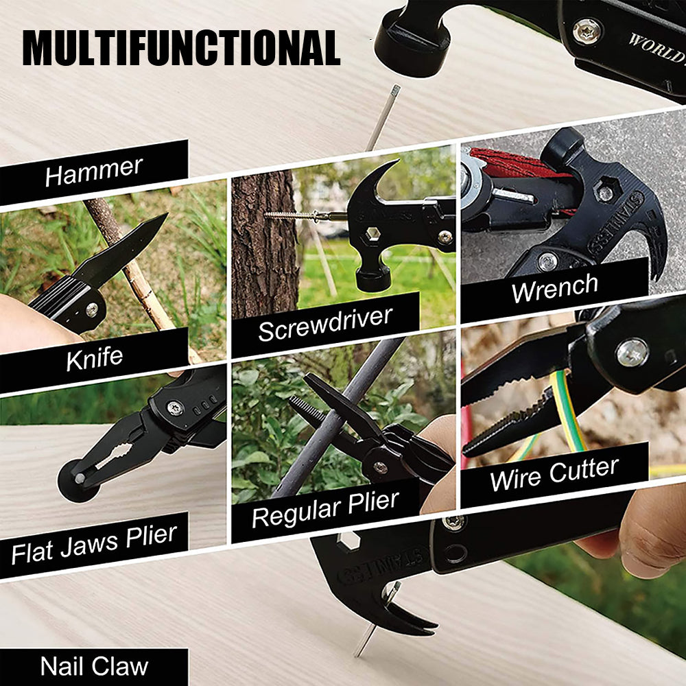 KD Multi Functional Wrench Hammer Combination Folding Pliers Hand Tools