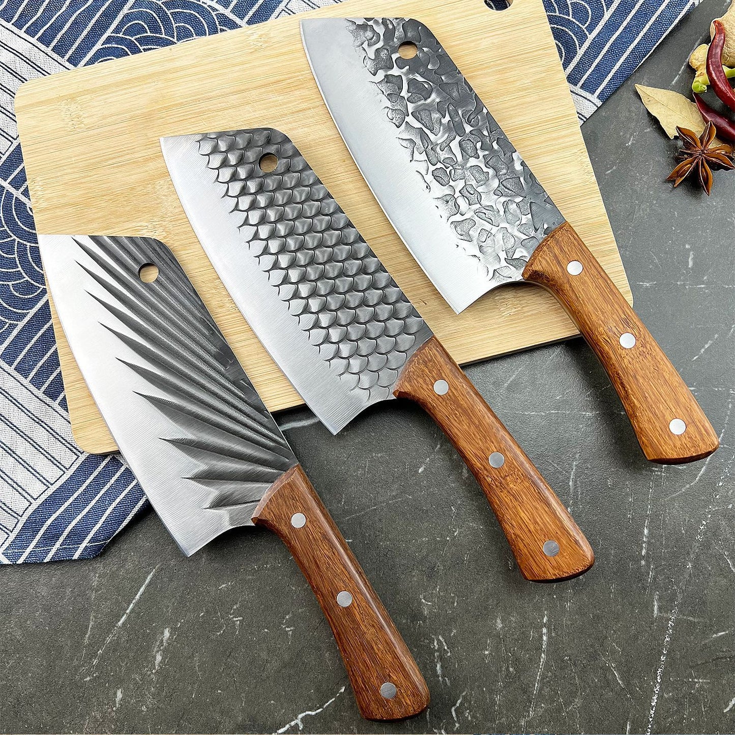 KD Nan Bamboo Stainless Steel Kitchen Knife Set