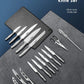 KD 17 PCS Stainless Steel Kitchen Knife Set with Block
